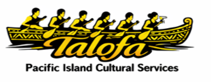 Talofa Pacific Island Cultural Services logo featuring a traditional Pacific outrigger canoe